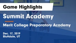 Summit Academy  vs Merit College Preparatory Academy Game Highlights - Dec. 17, 2019