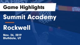 Summit Academy  vs Rockwell Game Highlights - Nov. 26, 2019