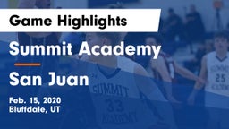 Summit Academy  vs San Juan  Game Highlights - Feb. 15, 2020