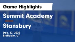 Summit Academy  vs Stansbury  Game Highlights - Dec. 22, 2020