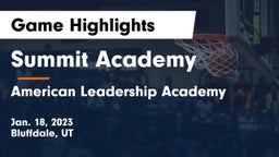 Summit Academy  vs American Leadership Academy  Game Highlights - Jan. 18, 2023