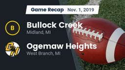 Recap: Bullock Creek  vs. Ogemaw Heights  2019