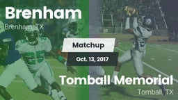 Matchup: Brenham vs. Tomball Memorial 2017