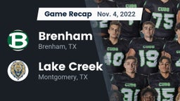 Recap: Brenham  vs. Lake Creek  2022