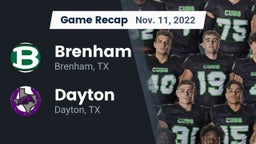 Recap: Brenham  vs. Dayton  2022