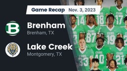 Recap: Brenham  vs. Lake Creek  2023