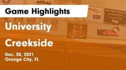University  vs Creekside  Game Highlights - Dec. 30, 2021