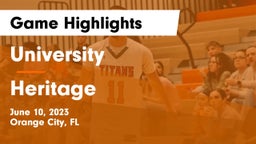 University  vs Heritage  Game Highlights - June 10, 2023