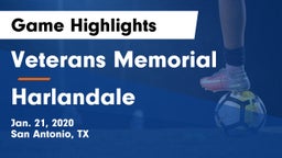 Veterans Memorial vs Harlandale  Game Highlights - Jan. 21, 2020