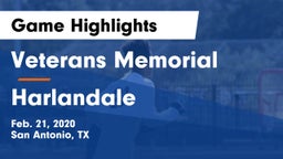 Veterans Memorial vs Harlandale  Game Highlights - Feb. 21, 2020