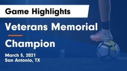 Veterans Memorial vs Champion  Game Highlights - March 5, 2021