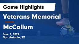 Veterans Memorial vs McCollum  Game Highlights - Jan. 7, 2022