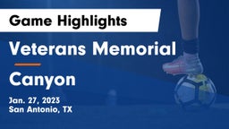 Veterans Memorial vs Canyon  Game Highlights - Jan. 27, 2023