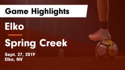Elko  vs Spring Creek  Game Highlights - Sept. 27, 2019