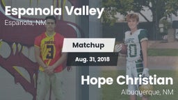Matchup: Espanola Valley vs. Hope Christian  2018