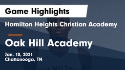 Hamilton Heights Christian Academy  vs Oak Hill Academy  Game Highlights - Jan. 10, 2021