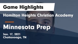 Hamilton Heights Christian Academy  vs Minnesota Prep Game Highlights - Jan. 17, 2021