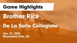 Brother Rice  vs De La Salle Collegiate Game Highlights - Jan. 27, 2023