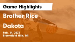 Brother Rice  vs Dakota  Game Highlights - Feb. 14, 2023