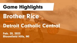 Brother Rice  vs Detroit Catholic Central  Game Highlights - Feb. 20, 2023