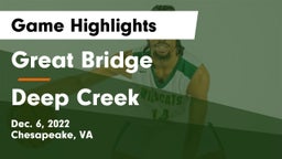 Great Bridge  vs Deep Creek  Game Highlights - Dec. 6, 2022