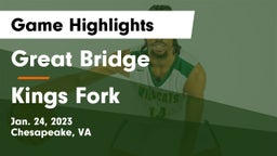 Great Bridge  vs Kings Fork  Game Highlights - Jan. 24, 2023