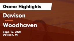 Davison  vs Woodhaven  Game Highlights - Sept. 12, 2020