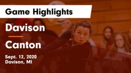 Davison  vs Canton Game Highlights - Sept. 12, 2020