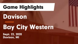 Davison  vs Bay City Western Game Highlights - Sept. 22, 2020
