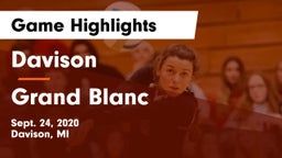 Davison  vs Grand Blanc  Game Highlights - Sept. 24, 2020