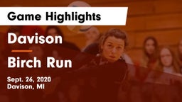 Davison  vs Birch Run Game Highlights - Sept. 26, 2020