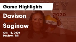 Davison  vs Saginaw Game Highlights - Oct. 13, 2020