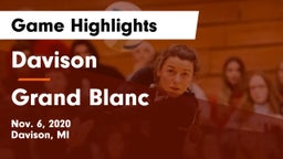 Davison  vs Grand Blanc  Game Highlights - Nov. 6, 2020