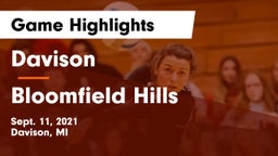 Davison  vs Bloomfield Hills  Game Highlights - Sept. 11, 2021