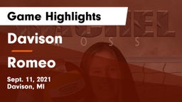 Davison  vs Romeo  Game Highlights - Sept. 11, 2021
