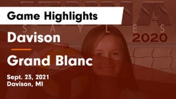 Davison  vs Grand Blanc  Game Highlights - Sept. 23, 2021