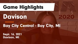 Davison  vs Bay City Central - Bay City, MI Game Highlights - Sept. 16, 2021