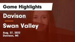 Davison  vs Swan Valley  Game Highlights - Aug. 27, 2022