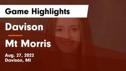 Davison  vs Mt Morris Game Highlights - Aug. 27, 2022