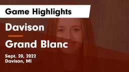 Davison  vs Grand Blanc  Game Highlights - Sept. 20, 2022