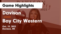 Davison  vs Bay City Western  Game Highlights - Oct. 19, 2022