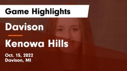 Davison  vs Kenowa Hills Game Highlights - Oct. 15, 2022
