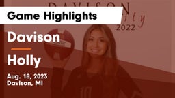 Davison  vs Holly Game Highlights - Aug. 18, 2023