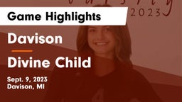 Davison  vs Divine Child  Game Highlights - Sept. 9, 2023