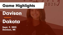 Davison  vs Dakota  Game Highlights - Sept. 9, 2023