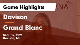 Davison  vs Grand Blanc  Game Highlights - Sept. 19, 2023