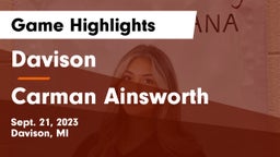 Davison  vs Carman Ainsworth Game Highlights - Sept. 21, 2023