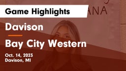 Davison  vs Bay City Western  Game Highlights - Oct. 14, 2023