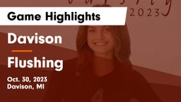 Davison  vs Flushing  Game Highlights - Oct. 30, 2023