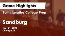Saint Ignatius College Prep vs Sandburg  Game Highlights - Jan. 21, 2020